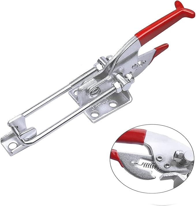 SKYCK 6-Pack 2000lbs Capacity Heavy Duty Toggle Clamp - Adjustable U Bolt Self-Lock Latch for Tire Carrier, 90 Degree Lock for Cam Sliding Door, Lt-431