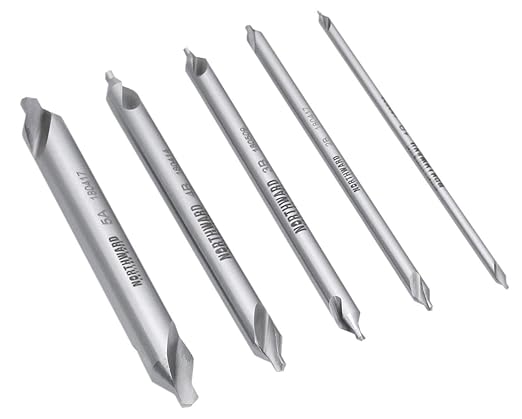 Accusize Industrial Tools (#1-#5), 3/64"-3/16" 5 pc H.S.S. M2 Long Series Center Drill Set, 4" Length, 3560-1001