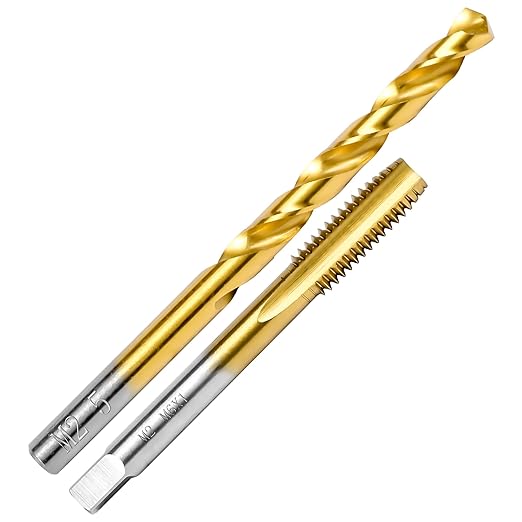 M6x1.0 Tap and 5.0mm Drill Bit Kit, M2 HSS Metric Drill and Tap Set, Combination of Drill and Tap Kit for Metal