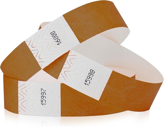 1,000 WristCo Mocha Tyvek Wristbands for Events - Comfortable Tear Resistant Paper Bracelets ID Wrist Bands for Concerts Festivals Admission Party Identification