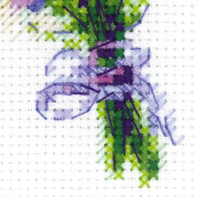 RIOLIS - Bouquet with Lavender 1607, Floral Cross Stitch Kits 6"X7", Cross - Image 2