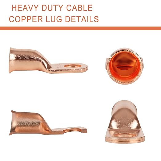 296PCS Ring Terminal Connectors Battery Copper Wire Lugs AWG 8 6 4 2 1 1/0 5/16", 3/8", 1/4", 1/2" with Heat Shrink Tubing Set, 144Pcs Battery Cable Ends and 152PCS Heat Shrink Tubing