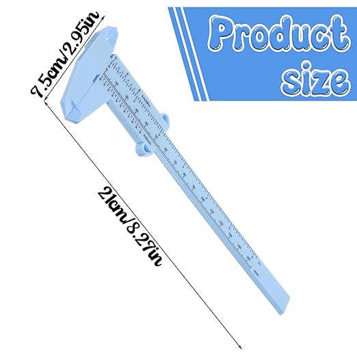 3 Pcs Plastic Vernier Caliper 6 Inch/150mm Dual Scale Measuring Tool Inch & Metric for Office House Workspace White Blue Pink