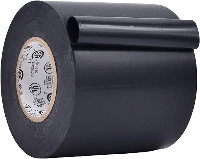 WOD ETC766 Professional Grade General Purpose Black Electrical Tape UL/CSA Listed core. Vinyl Rubber Adhesive Electrical Tape: 3 inch X 66 ft - Use at No More Than 600V & 176F (Pack of 1)