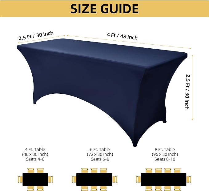 2-Pack 4ft Spandex Table Covers - Image 4