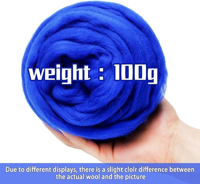3.53oz Wool Roving, Wool Felting Supplies, Pure Wools, Chunky Yarn, Spinning - Image 2