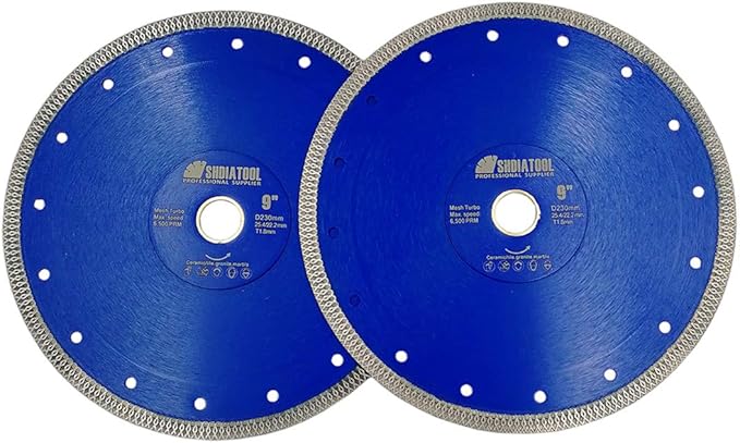 SHDIATOOL 9 Inch Diamond Saw Blade Cutting Porcelain Tile Ceramic Granite Marble Brick(2-Pack)