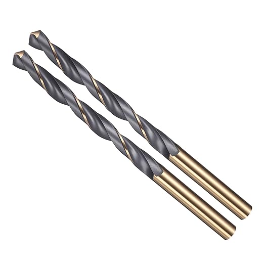 Drill Bit, 7mm Cutting Diameter, 4341 HSS Gold and Black 118° Cutting Angle Number Jobber Bits - (Applications: for Drilling Soft Metal Plastic Wood), 2-Pieces