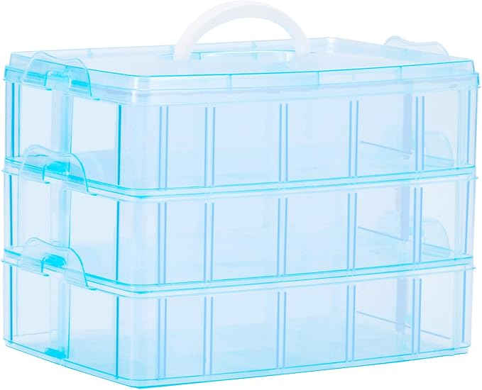 Sooyee Craft Storage Organizer, Hot Wheels Case, Sewing Box, 3-Tier Plastic by Sooyee