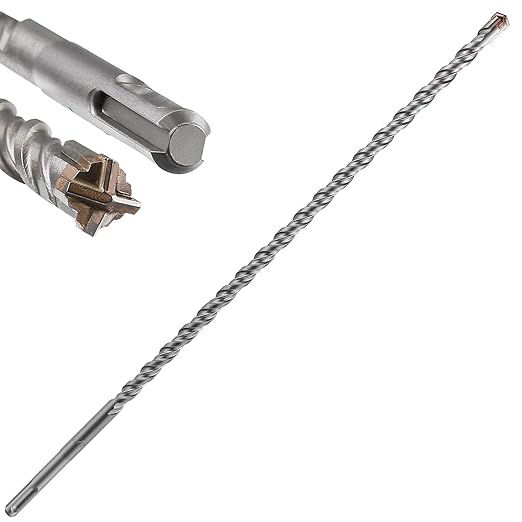 Extension Concrete Drill Bit Lengthening 1pcs 1" X 30" Cross-Type Double Thread Carbide Material Suitable for Concrete, Brick, Cement Walls, Stone, Extra Long Hammer Drill Bits for Concrete