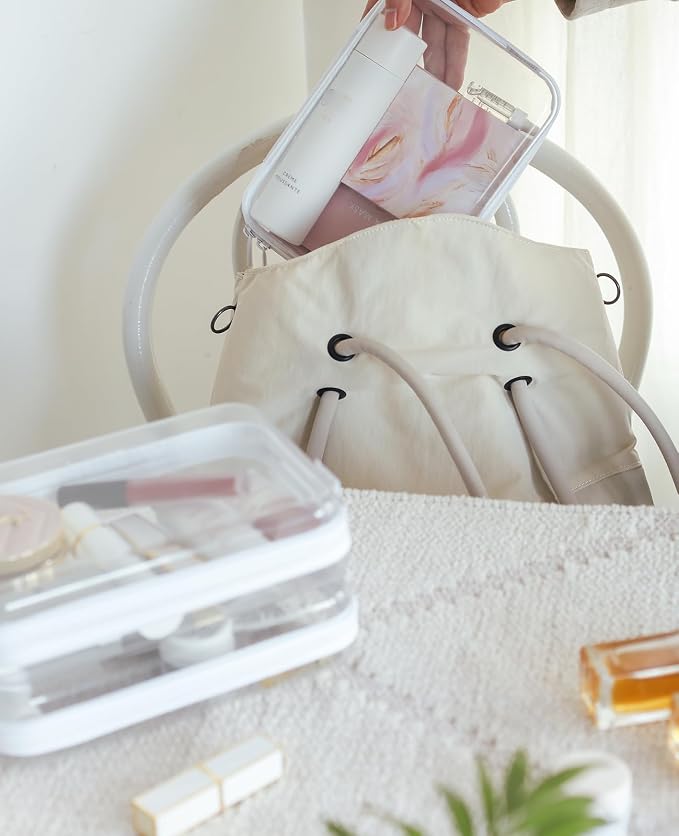 CoiiJoii 3PCS Clear Hard Shell Zipper Case, Portable Cosmetic Bag - Image 6