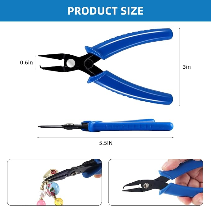 URSKYTOUS Split Ring Pliers Jewelry Making Tools Jump Ring Opener Tool Keychain - Image 2