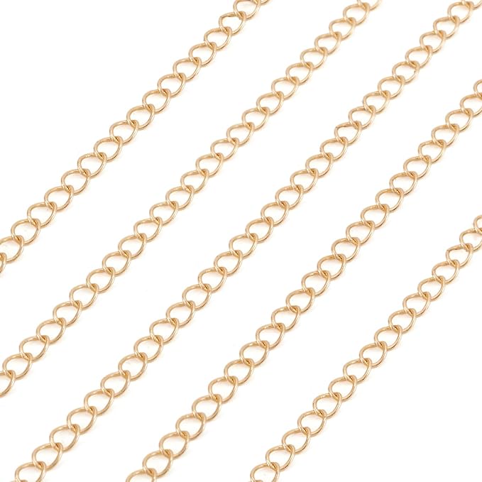 Pandahall 16.4 Feet Permanent Jewelry 14K Gold Filled Curb Chain - Image 7