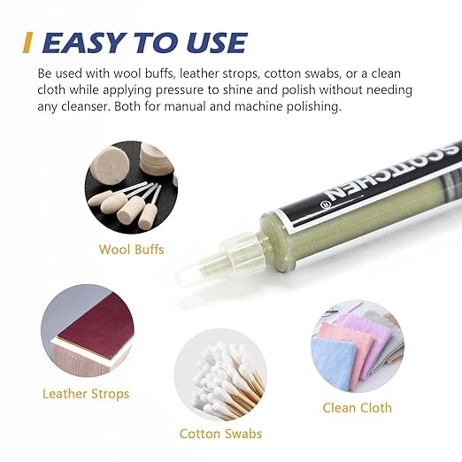 SCOTTCHEN Diamond Polishing Paste,600 Grit 22-36 Microns Lapping Compound with 50% Concentration of Diamond Powders for Jewelry, Metal, Ring, Glass, Coin,etc.-5 Gram