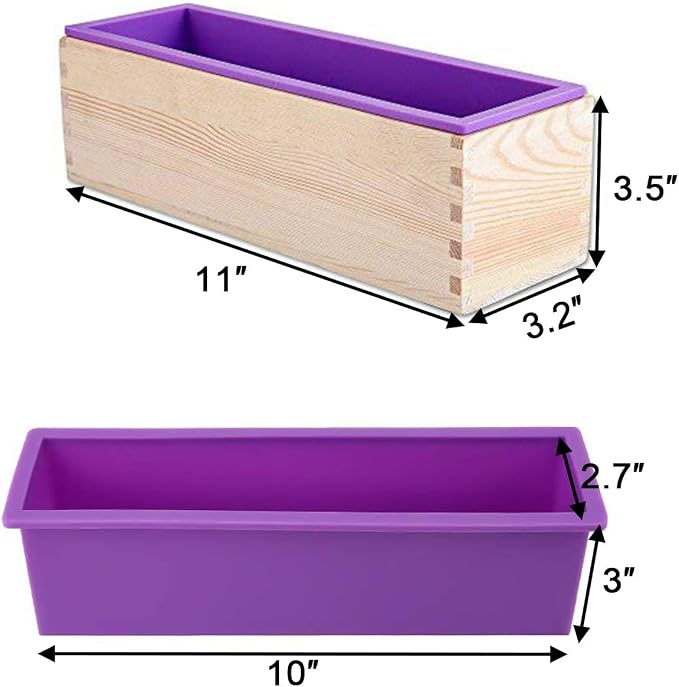 Ogrmar Silicone Soap Molds Kit-42 oz Wooden Silicone Rectangular Mold - Image 4