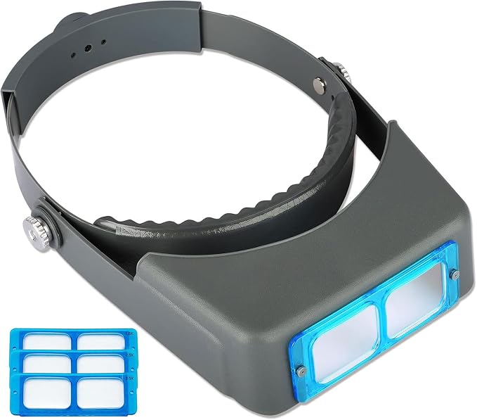 Headband Magnifier, Professional Double Lens Head-Mounted Loupe Jewelry by Elechood