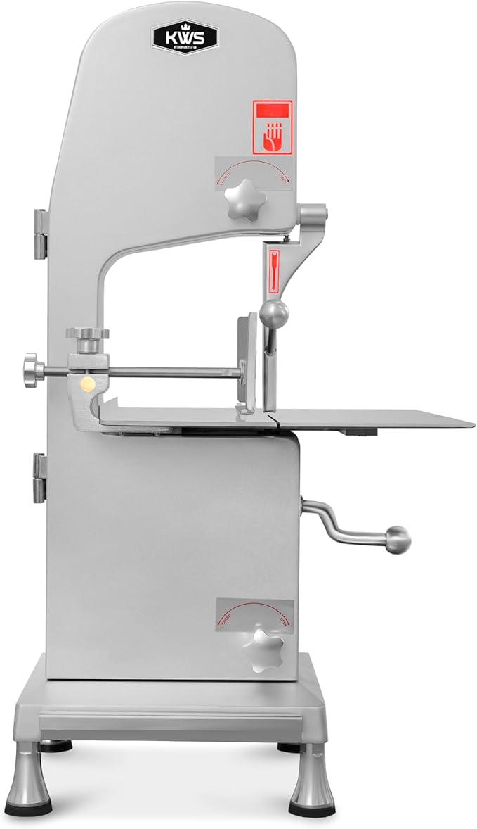 B-210S 1500W 2HP Countertop Compact Electric Bone Band Saw – [ ETL & NSF Certified ] Commercial Meat Cutter, 6" Adjustable Cutting Thickness, Stainless Steel Blade, Safety Shut-Off & Emergency Stop
