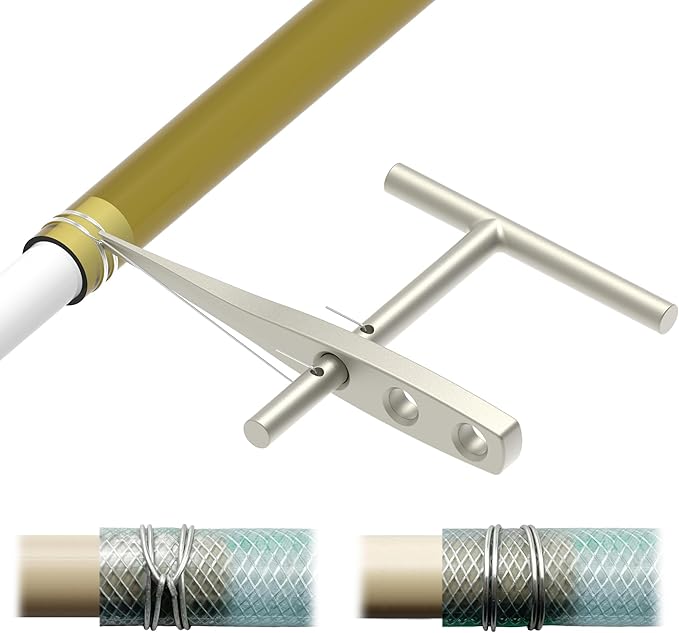 Manual Wire Binder Hose Clamp, Old Tool Reborn the Clamper, Stainless Steel Multifunctional Hose Pipe Wire Tensioner for Home Pipeline Maintenance