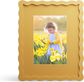 8x10 Picture Frame with Mat for 5x7, Wavy Edge Wooden Real Glass Photo Frame by THKRLOF