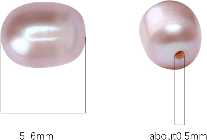 Natural Pearl Beads Rice 5-6mm Purple Freshwater Cultured Loose Gemstone Beads for DIY Jewelry Making 13.8''/Strand HQ