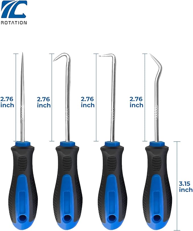 ROTATION Precision Hook and Pick Set for Automotive | 4-Piece Hand Tools