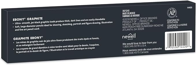 Prismacolor Ebony Graphite Drawing Pencils, Adult Coloring, Box Of 12 - Image 4