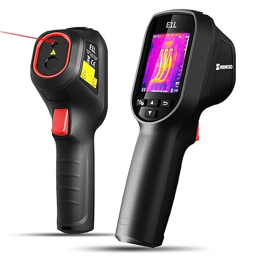 HIKMICRO E1L Thermal Imaging Camera with Laser Pointer, 160 x 120 IR Resolution/19200 Pixels, 25Hz Refresh Rate, Portable Handheld Thermal Imager, -4°F~1022°F Temperature Range