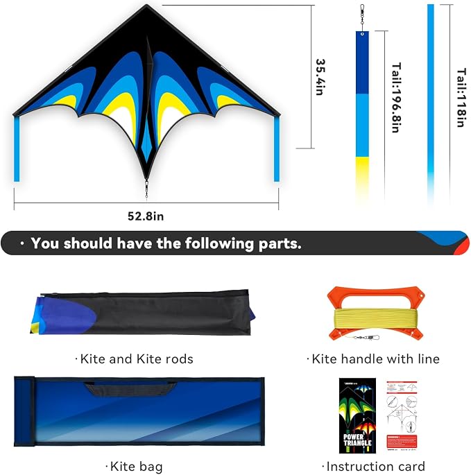 Kite, Large Delta Kites for Kids and Adults, Durable Multifunctional Beach Kite - Image 5