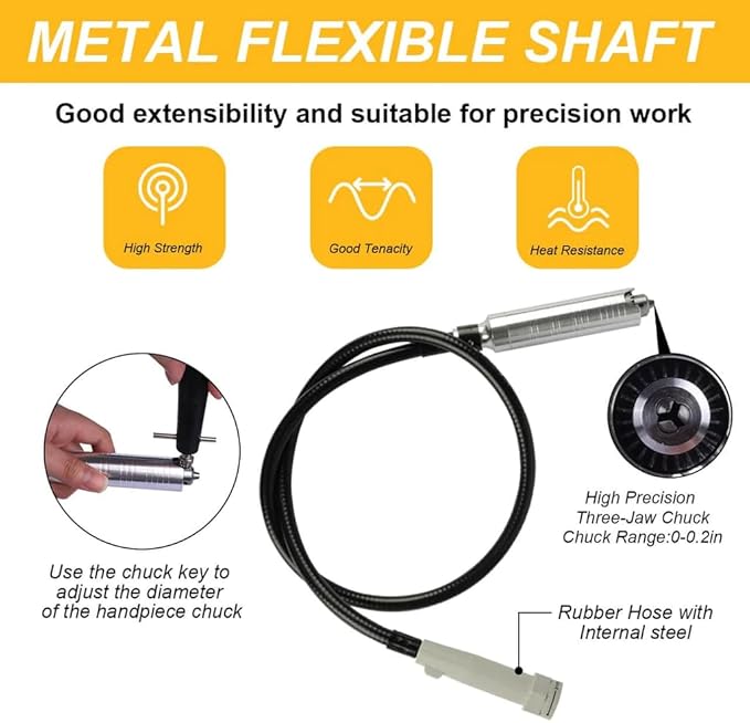 Hanging Flex Shaft Grinder 230W Rotary Tool with Stepless Speed Foot Pedal Rotary Carver 0-180000rmp for Carving, Buffing,Drilling,Polishing (4mm flexshaft)