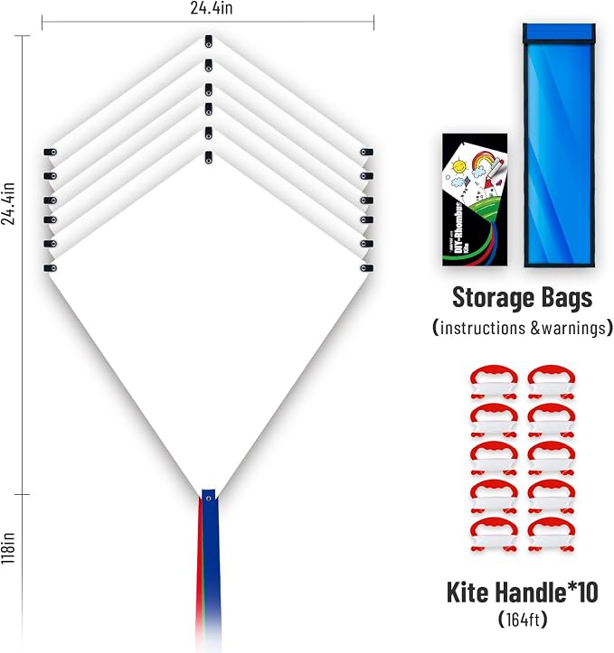 SGftre DIY Own Colored Kite, Blank Diamond Kites - Image 2