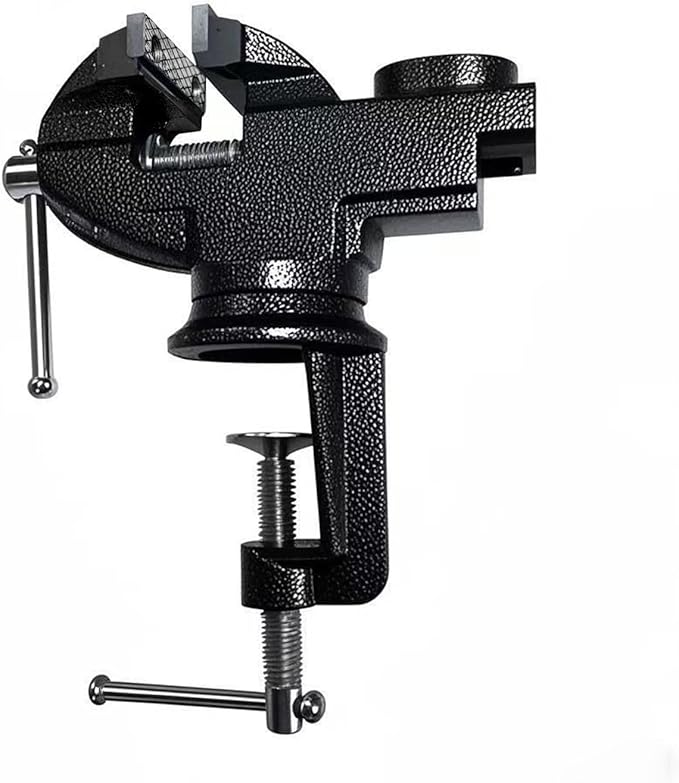 Home Vise Universal Rotate 360° Work Clamp-On Vise Table Small Bench Vice for Jewelers Hobby Clamps Craft Repair Tool Portable Work Bench Vise (mini) (Black, 2 INCH)