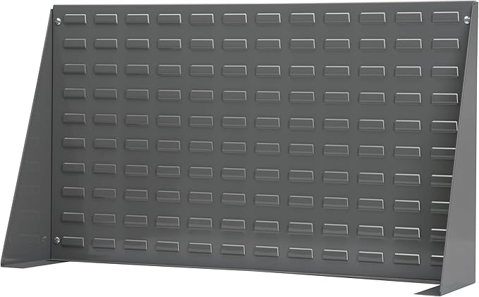 Akro-Mils 98636 Heavy Duty Steel Louvered Panel Standing Work Bench Storage Rack Garage Organizer for Mounting AkroBin Storage Bins, 36-Inch L x 8-Inch W x 20-Inch H, Grey