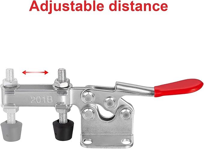 Accessbuy Toggle Clamp 201B 220Lbs Holding Capacity Heavy Duty Medium Hold Down Clamp Quick-Release Horizontal Clamp（5Pack)