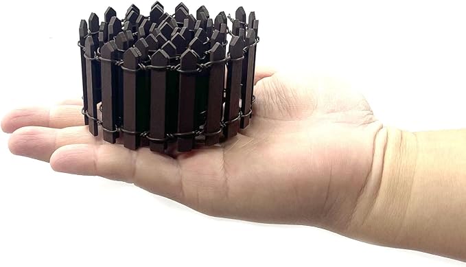 35 Inches Mini Fairy Garden Fence DIY Small Wood Decorative Picket Fence Micro - Image 3