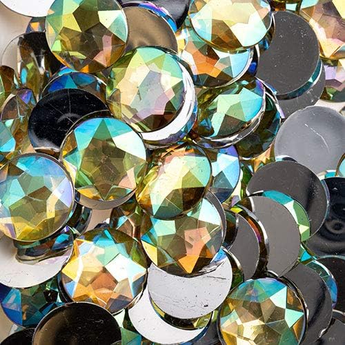 John Bead 200 Pieces 20mm, Acrylic Round Flat Back Rhinestones by JohnBead