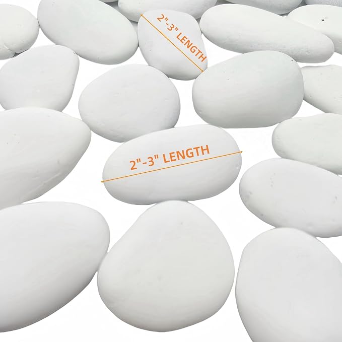 CYLHCM 30 PCS White Rocks for Painting, Large Smooth Rocks for Crafts, - Image 2
