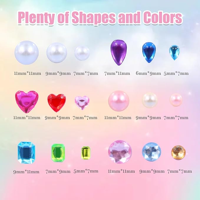 Gem Stickers for Kids Shiny Self Adhesive Stick On Rhinestones Jewel Diamond - Image 4