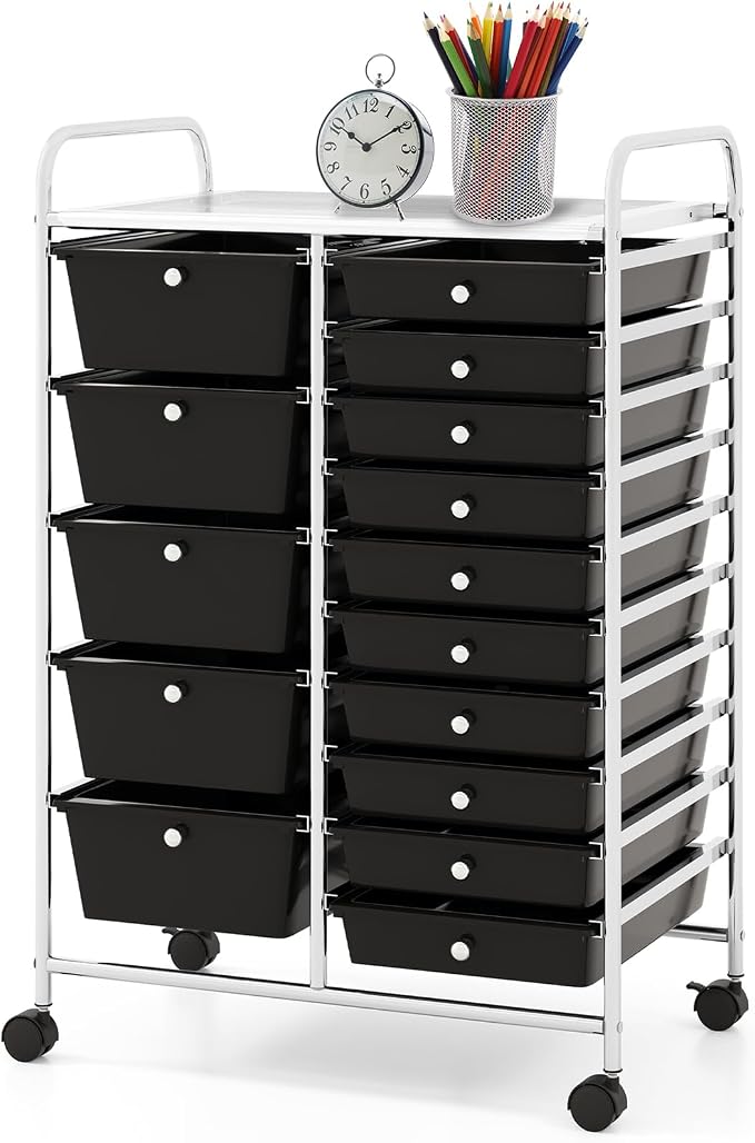BECOMFORT 15-Drawer Rolling Cart by BECOMFORT