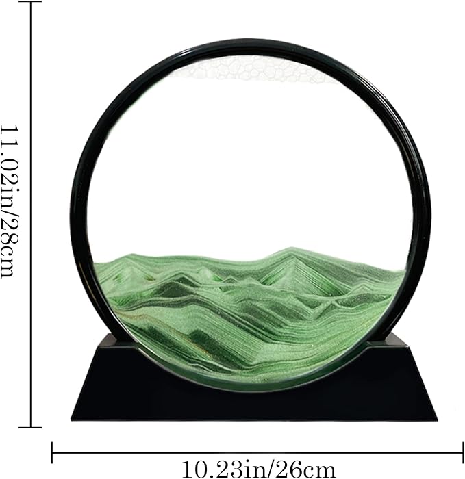 Aoderun Moving Sand Art Picture Round Glass 3D Deep Sea Sandscape in Motion - Image 4