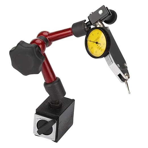 Dial Indicator Magnetic Base Holder Kit, Strong On/Off Switch Magnet Stand with Fine Adjustment and Flexible Arm for Lever Test Indicator