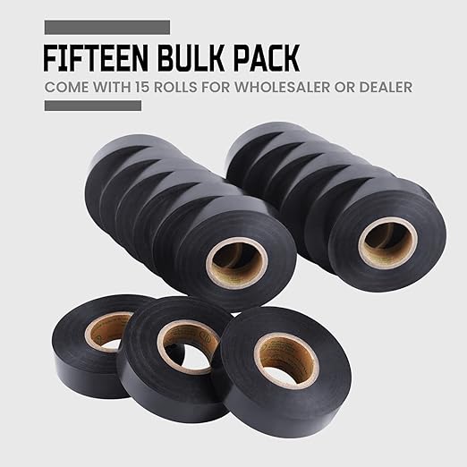 Lichamp 15-Pack Black Electrical Tape Waterproof, 3/4 in x 66ft, Industrial Grade UL/CSA Listed High Temp Electrical Tape Electric Super Vinyl