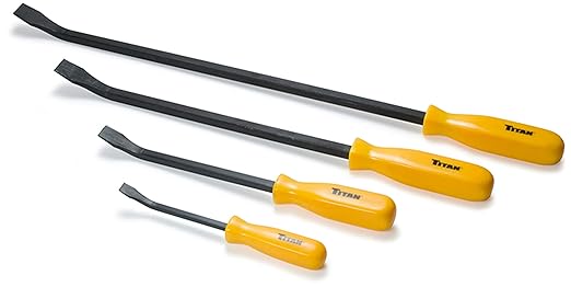 Titan 17101 4 pc. Pry Bar Set, Includes 8-Inch, 12-Inch, 18-Inch, and 24-Inch Pry Bars
