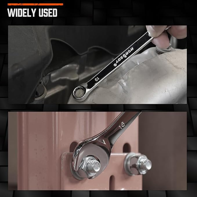 HORUSDY 12-Piece Metric Wrench Set | Combination Wrench Set with Organizer | 12 Point | 8mm - 19mm | Chrome Vanadium Steel