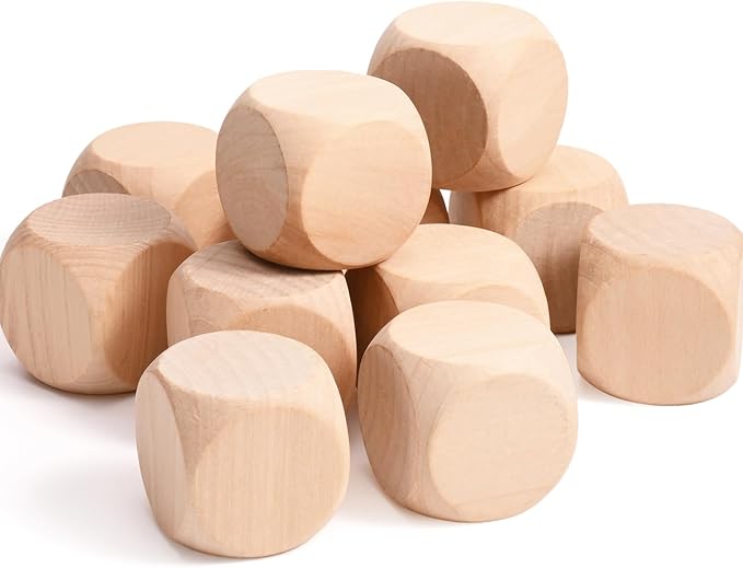 Blank Wood Dice 1-1/2 inch 20PCS Unfinished Square Blocks 40mm Small Wooden - Image 6