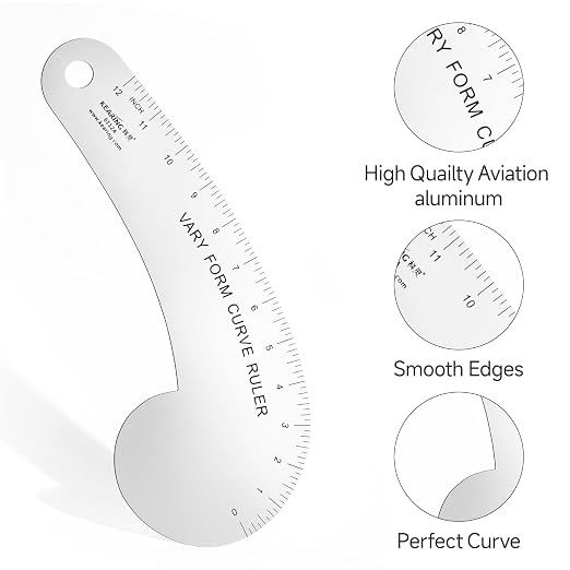 Kearing Vary Form Curve Ruler 12“ French Curve Ruler - Image 4