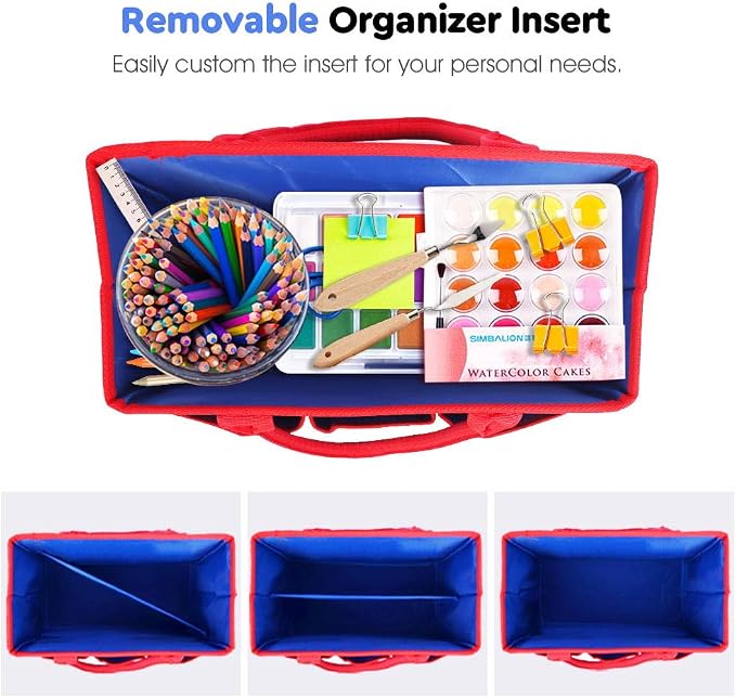 ZKOO Craft Organizer Tote Bag, Portable Art Supply Storage Caddy - Image 3