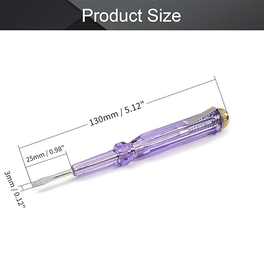 Fielect 10pcs Circuit Tester, Voltage Tester Pen Screwdriver Electric Test Detector, Slotted Screwdriver Test Pen 100-500V