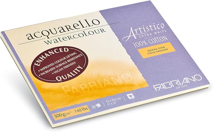 Fabriano Artistico Acquarello, Extra White, Fine Grain, Cold Pressed, 23 x 30.5 by Unknown