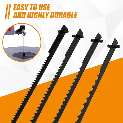 48pcs Scroll Saw Blade Set 5 Inch Pin End Scroll Saw Blades SK5 Carbon Steel Coping Saw Blade Jig Saw Blades Woodworking Tool for Wood Metal Plastic Cutting US(Black)