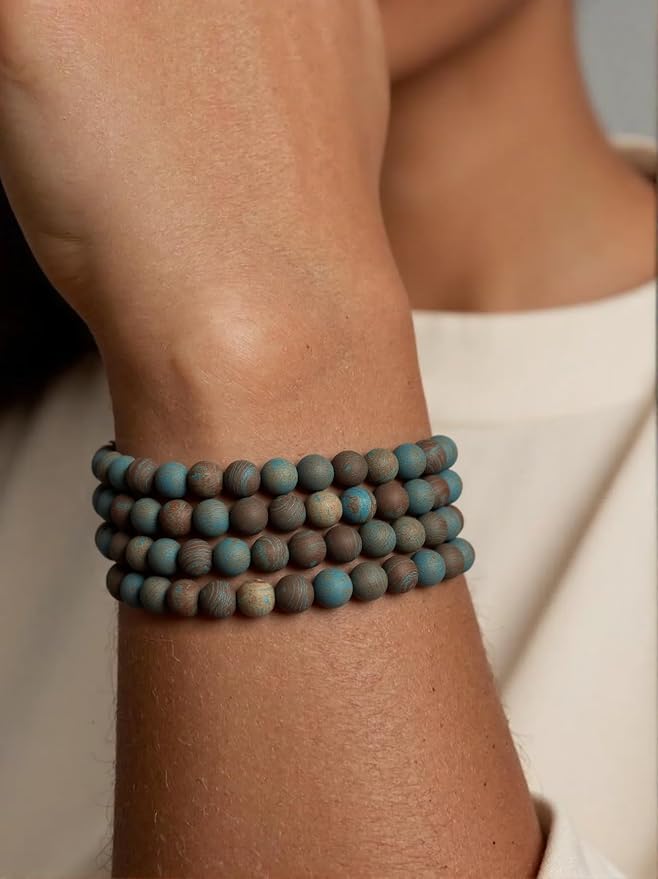 6mm Blue Pattern Jasper Bead, 15-Inch Matte Round Loose Stone Beads - Image 5